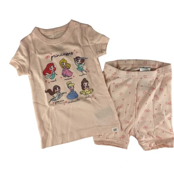 NEW Gap Disney Princess Short Pyjama Set - Size 12-18M - Picture 3 of 8